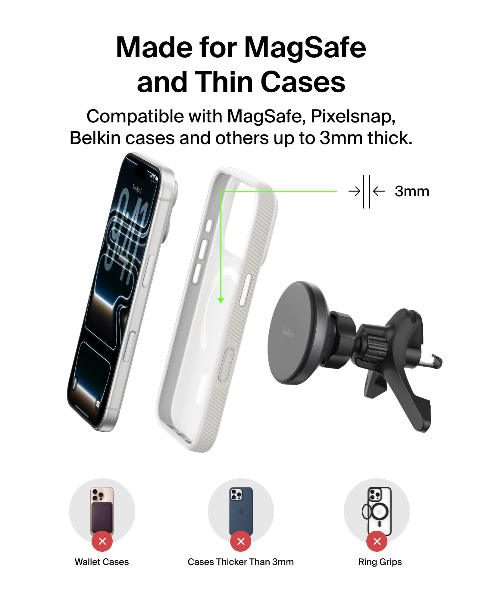 Belkin BoostCharge 27W CLA and USB-C cable included for immediate charging.