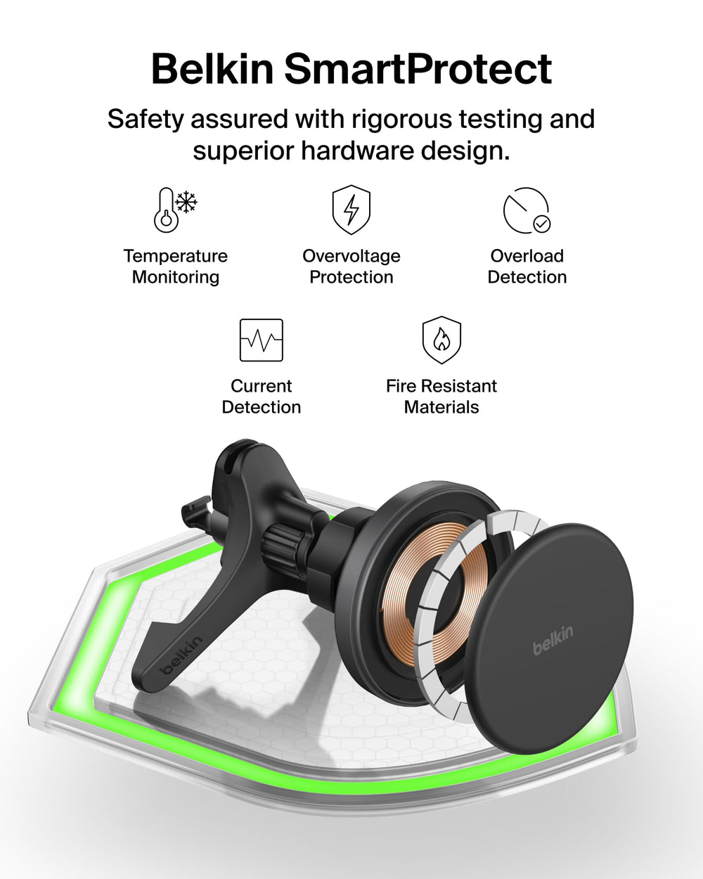 Belkin BoostCharge recycled housing highlights sustainable design with recycled content.