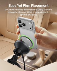 Belkin BoostCharge iphone portrait view demonstrates secure navigation access.