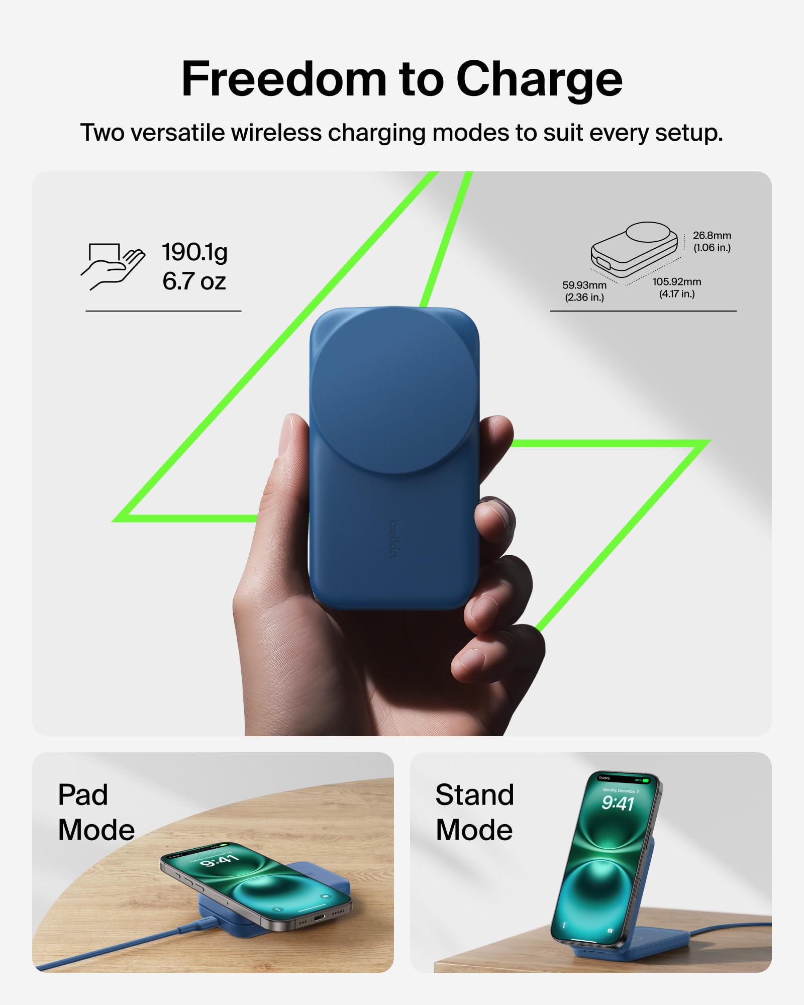 Belkin ChillBoost cooling feature helps maintain safe charging temperatures.