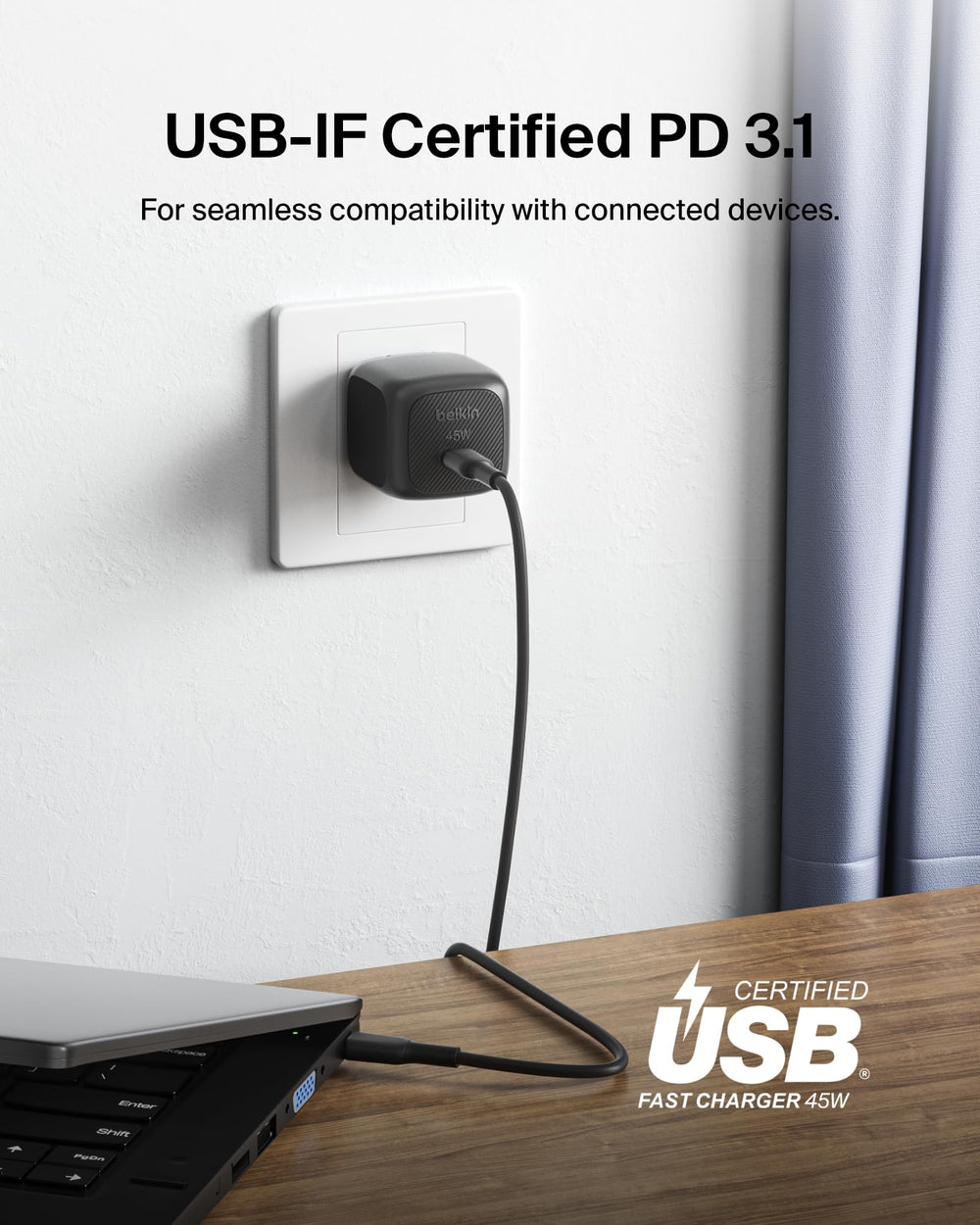 Belkin ChillBoost cooling helps manage heat during fast charging.