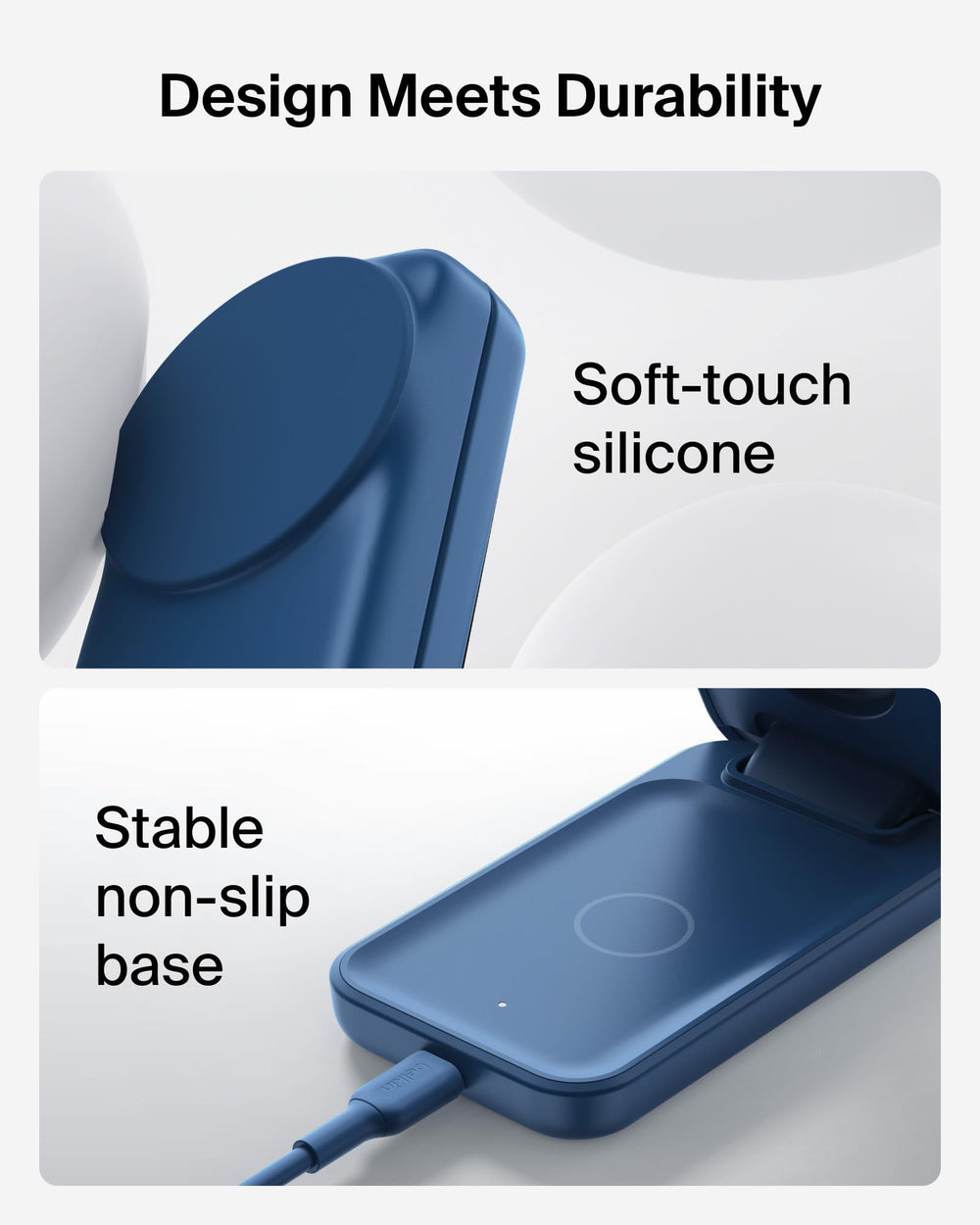 Belkin compact travel foldable design for on-the-go charging.