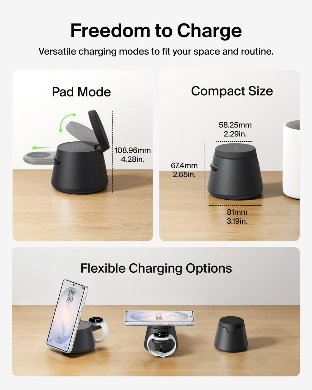 Belkin UltraCharge dual wireless pads charge two devices at once.