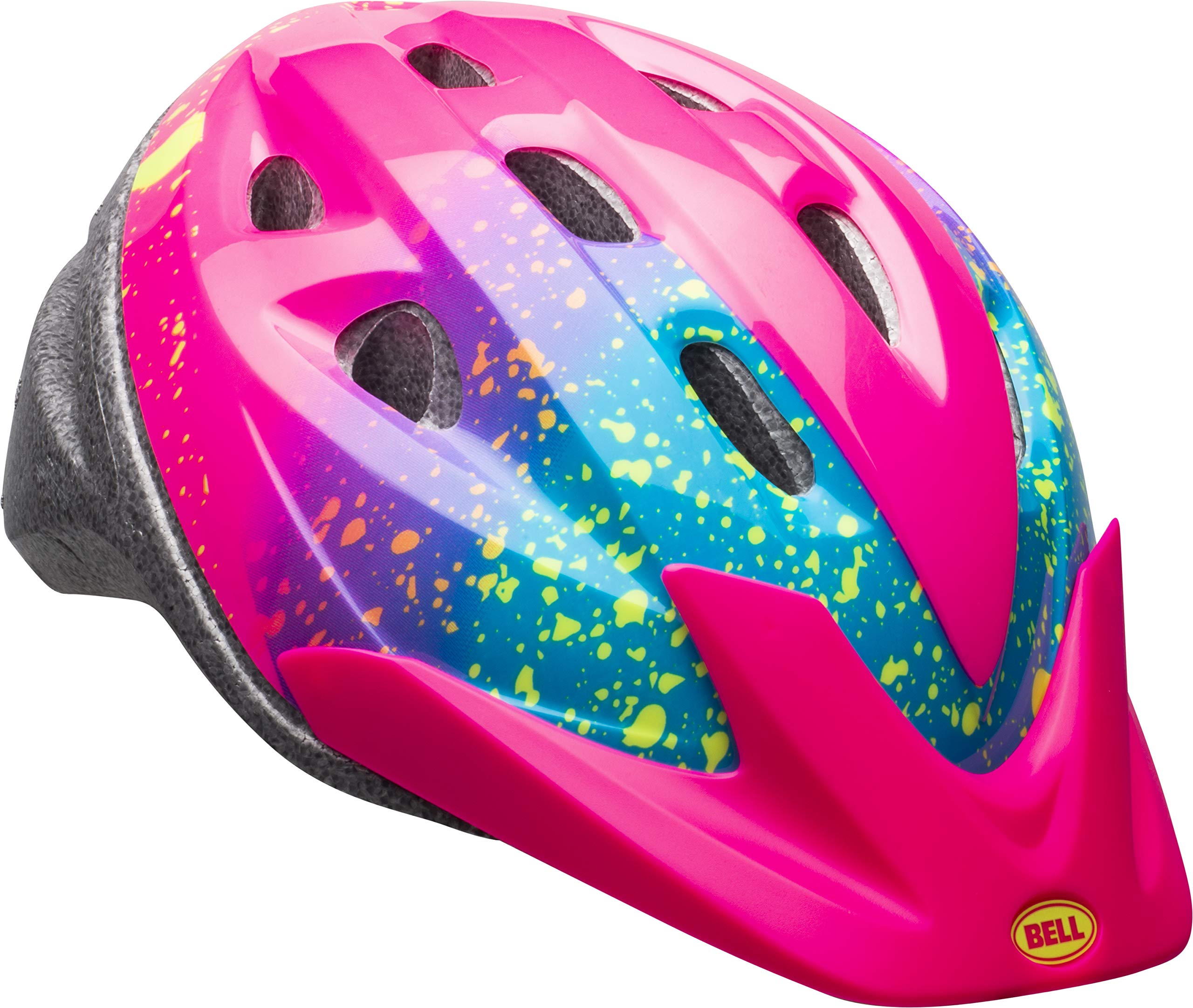 Bell Child Rally Helmet Pink Splatter Stella design enhances daily school rides.