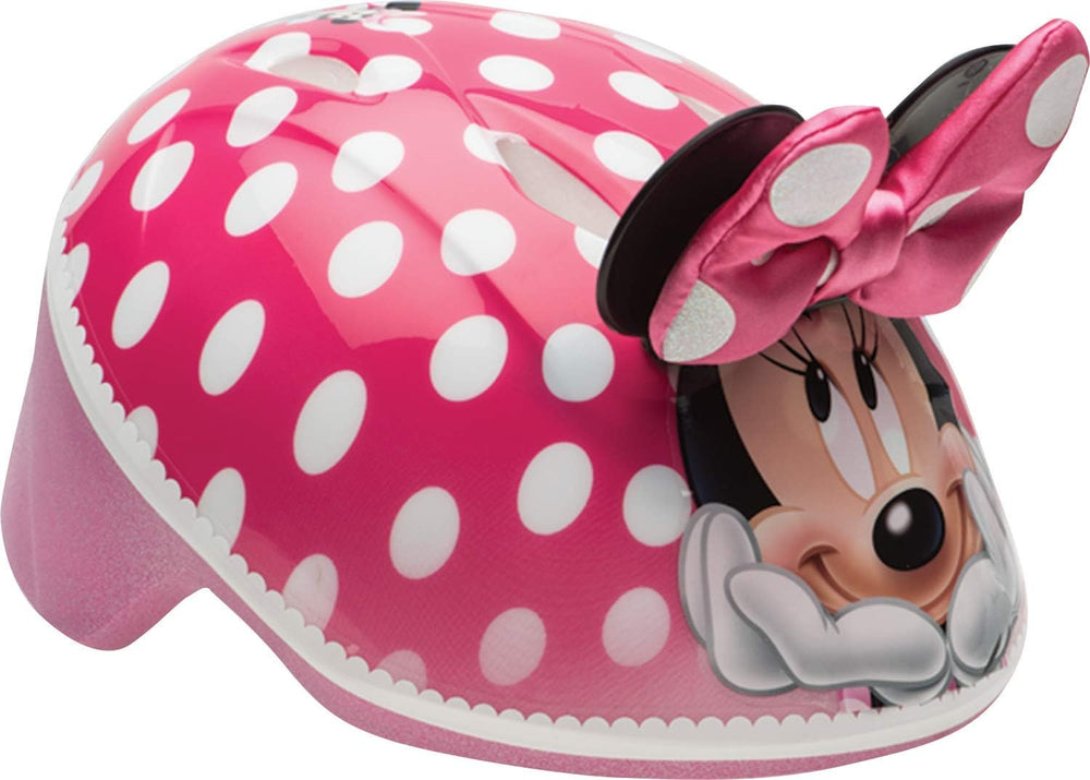 Bell Minnie Me helmet offers extended coverage for added safety on toddler rides.