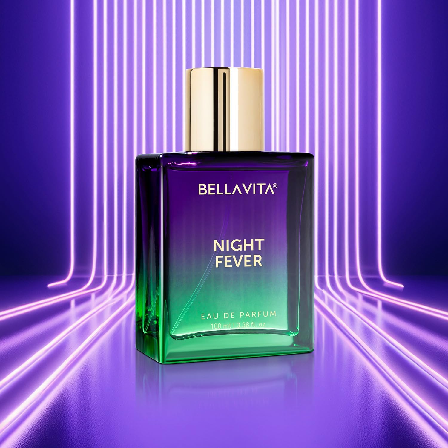 Bellavita Night Fever cap closeup highlights premium packaging.