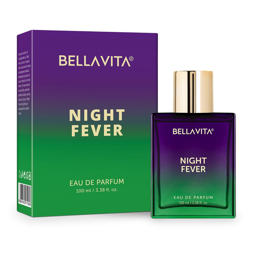 Bellavita Night Fever day-to-night usage illustration highlights versatile fragrance appeal.