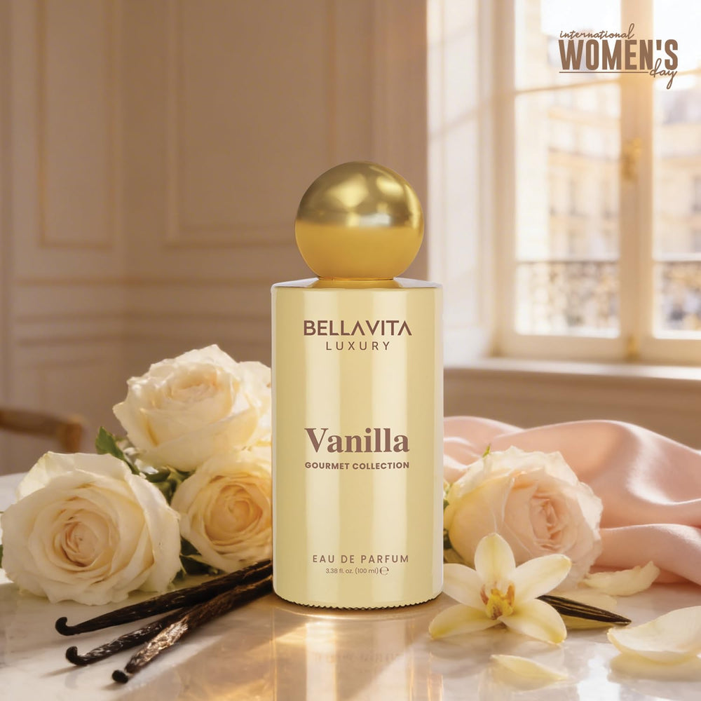 Bellavita Vanilla Coconut top notes close up highlighting tropical warmth.