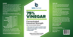 Belle Chemical 75% Pure Vinegar close-up showing concentration for economical, high-concentration cleaning.