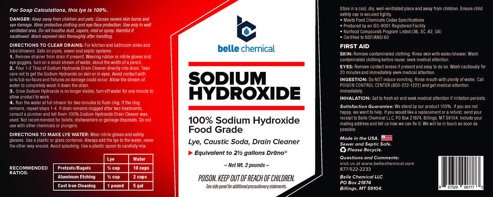 Close-up of white lye powder highlighting premium quality for cleaners and food prep.