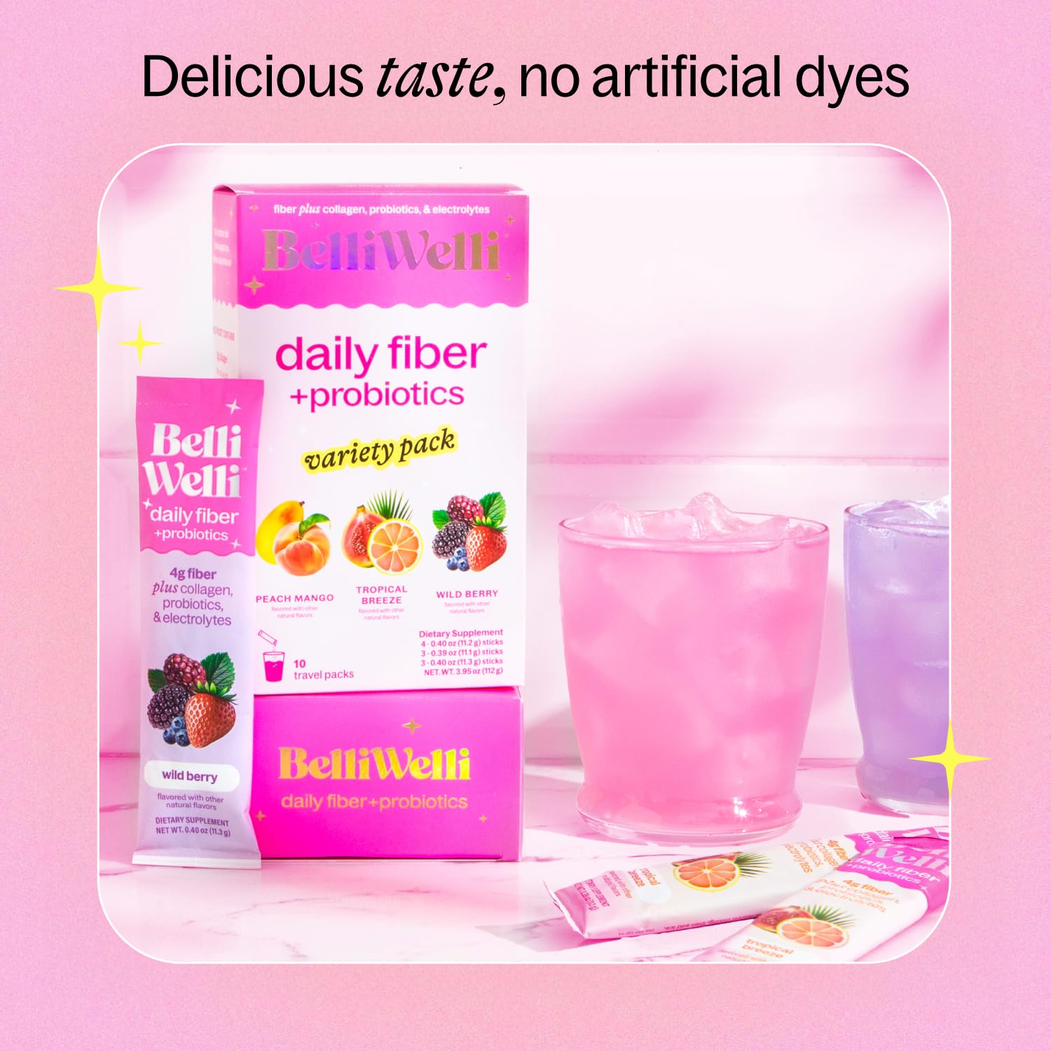 Belli Welli collagen electrolytes fiber blend for daily gut wellness
