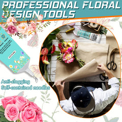 Bellisinno glue used for corsage and bouquet assembly in wedding décor.