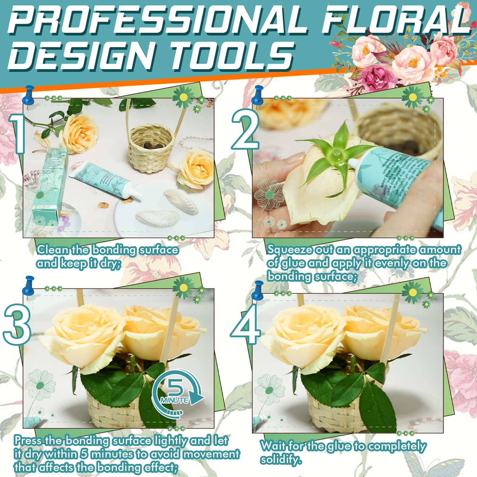 Bellisinno floral adhesive suitable for wedding decorations and banquet details.