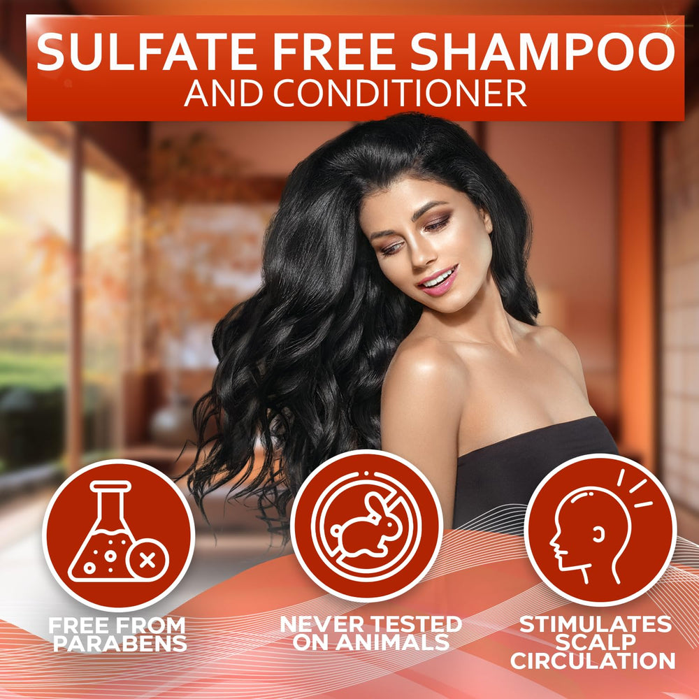 Bellisso Batana Oil Shampoo and Conditioner set together in a sleek package