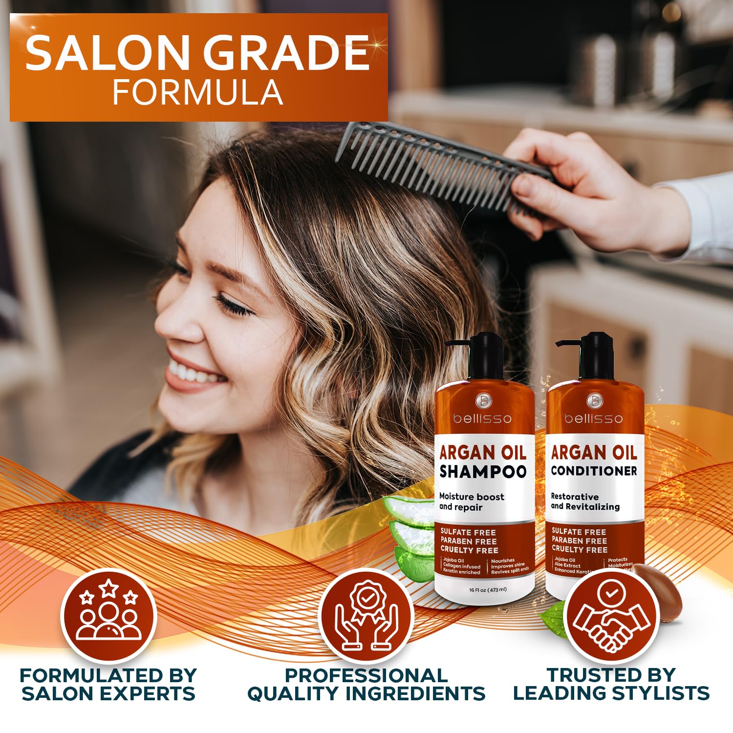 Bellisso sulfate-free hair care pack emphasizes gentle cleansing and moisture balance.