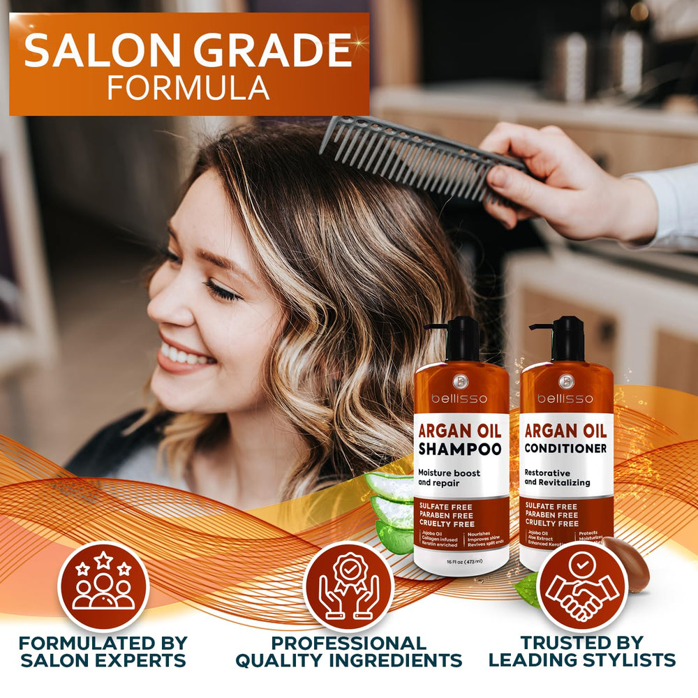 Bellisso sulfate-free hair care pack emphasizes gentle cleansing and moisture balance.