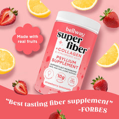 Bellway psyllium husk fiber with collagen peptides enhances digestive comfort