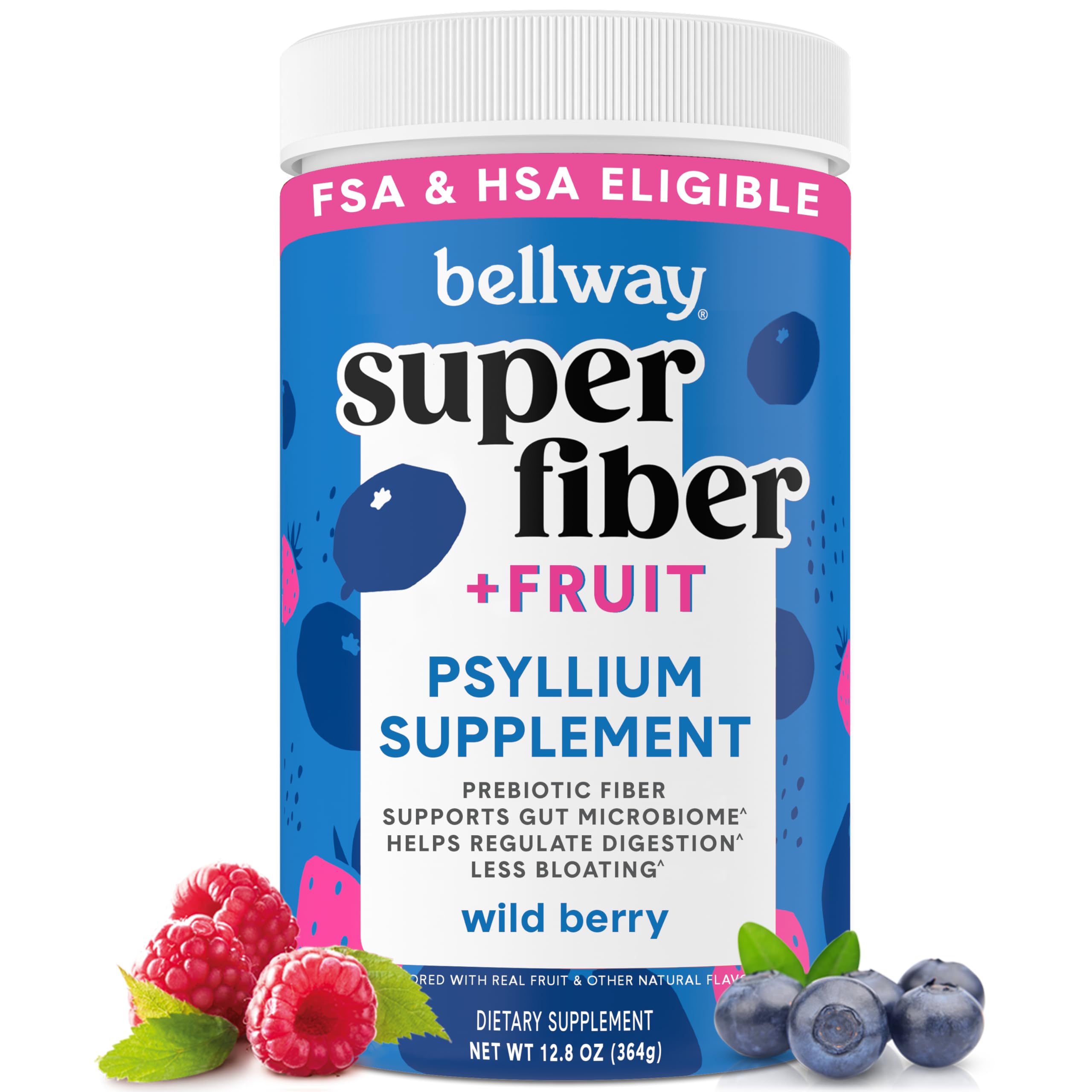 Bellway Super Fiber bottle label shows organic psyllium benefits for digestive comfort.
