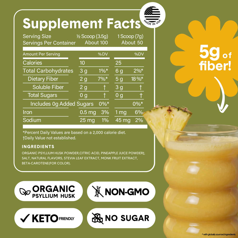 Bellway Super Fiber fruit flavor artwork evokes tropical pineapple passion notes.