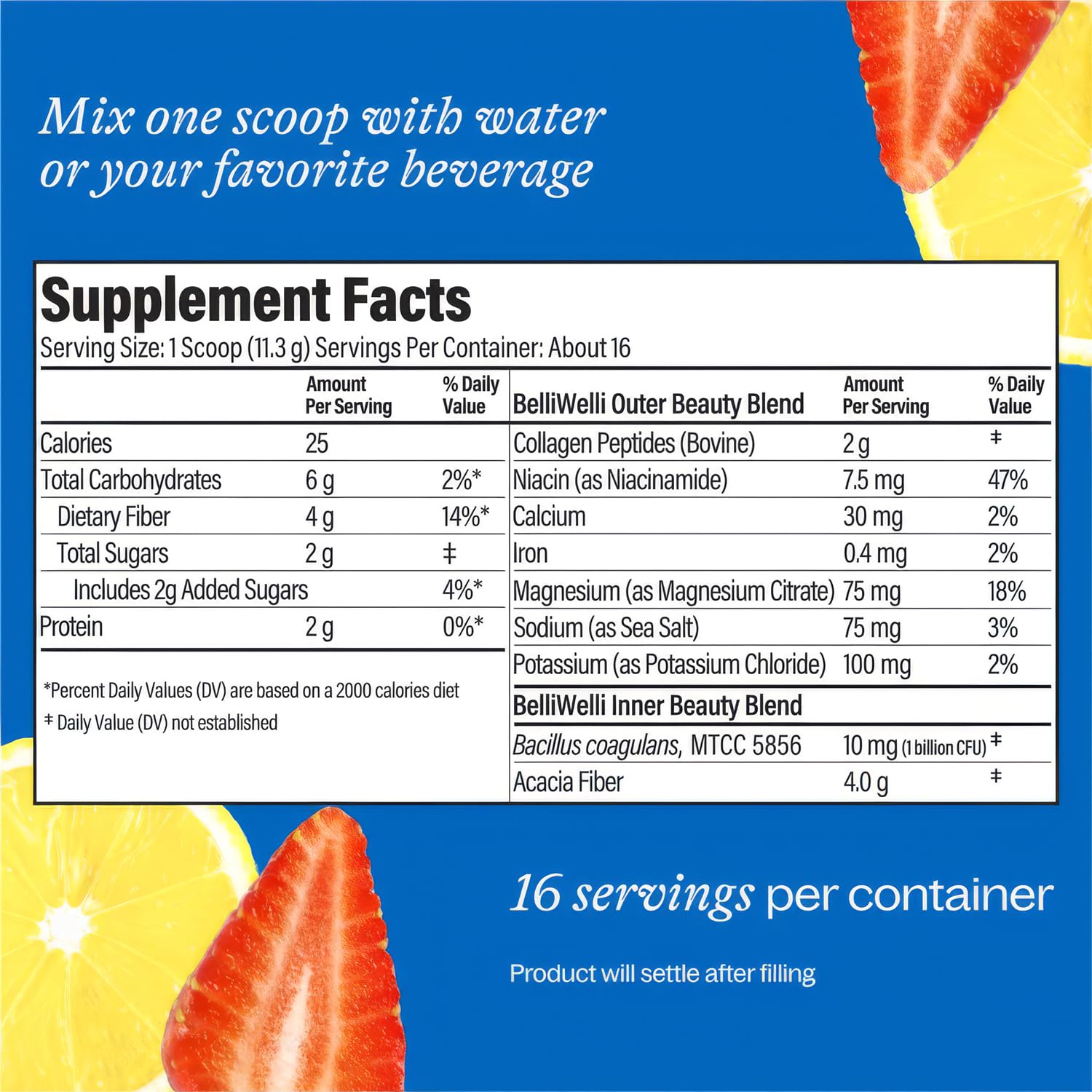 BellWelli Fiber powder ready for daily use in a routine.