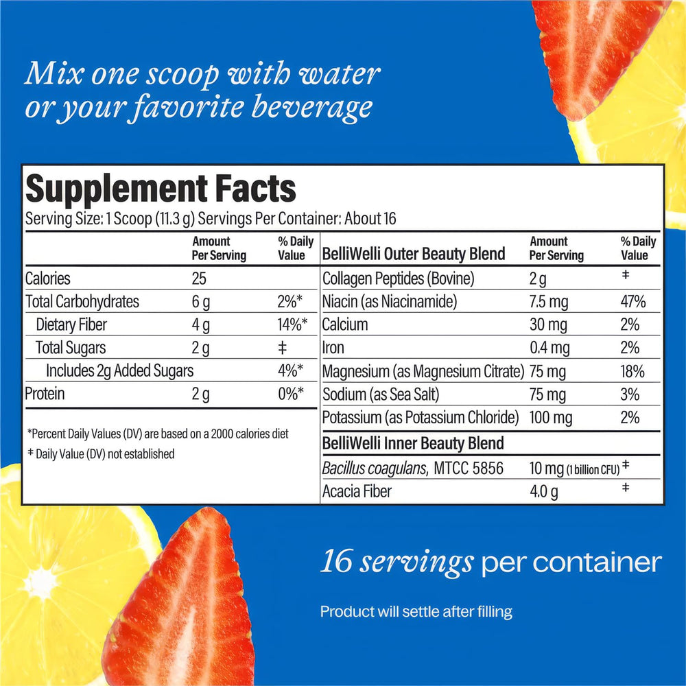 BellWelli Fiber powder ready for daily use in a routine.