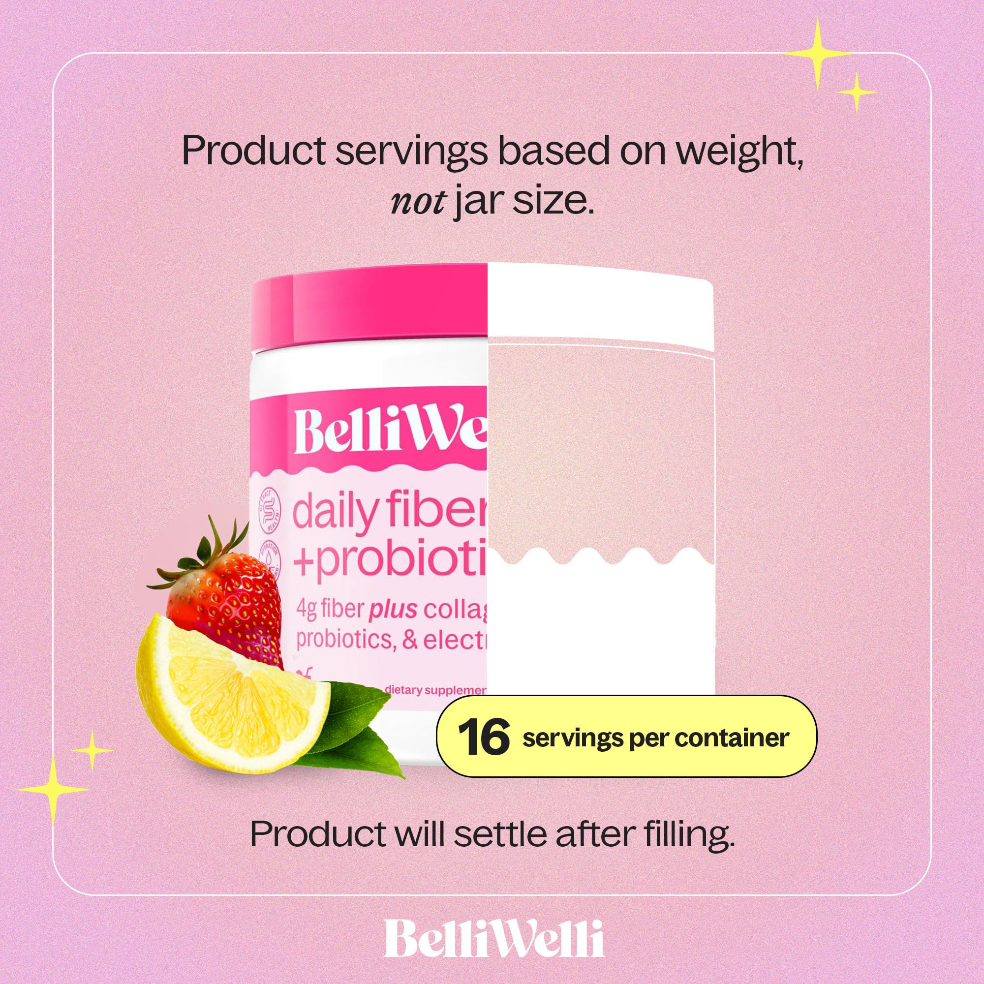 BellWelli Fiber with probiotics capsules signaling added gut-friendly ingredients.