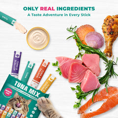 Beloved Pets grain-free tube formula close-up, wholesome ingredients for daily cat treats