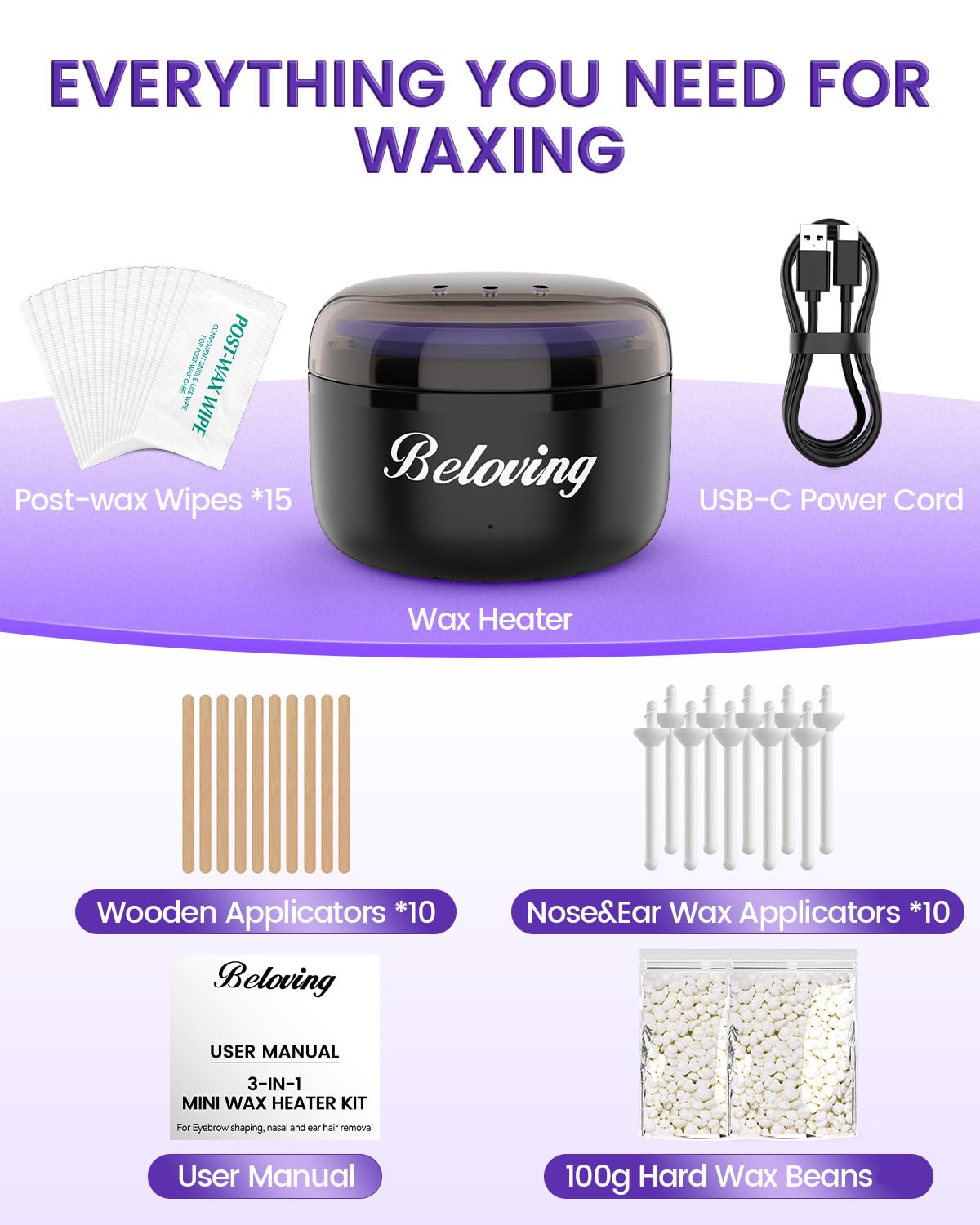 Beloving silicone wax pot displays heat-resistant container for safe melting.