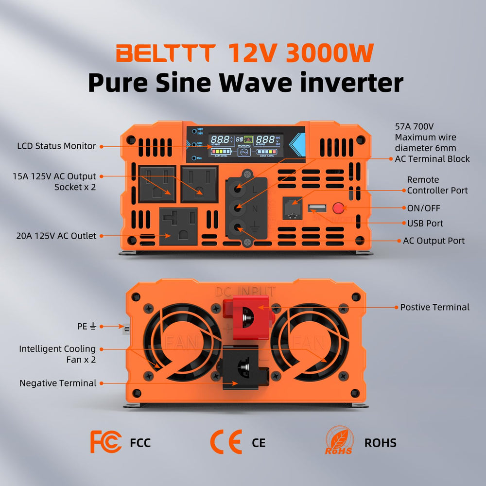 BELTTT 3000W off-grid application scenario in RV or camp.