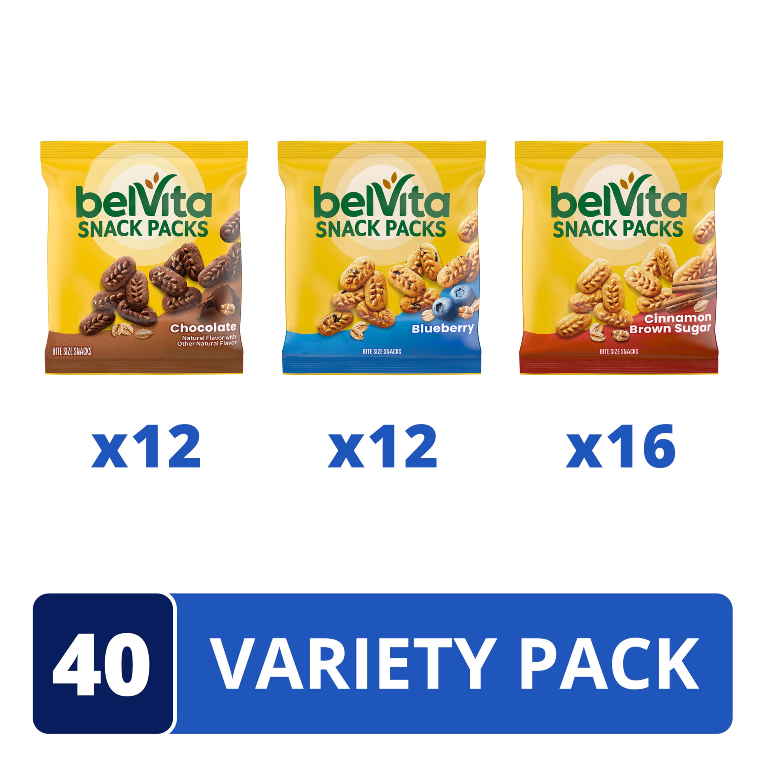 Belvita bites 40-count variety pack box, convenient shareable snack.