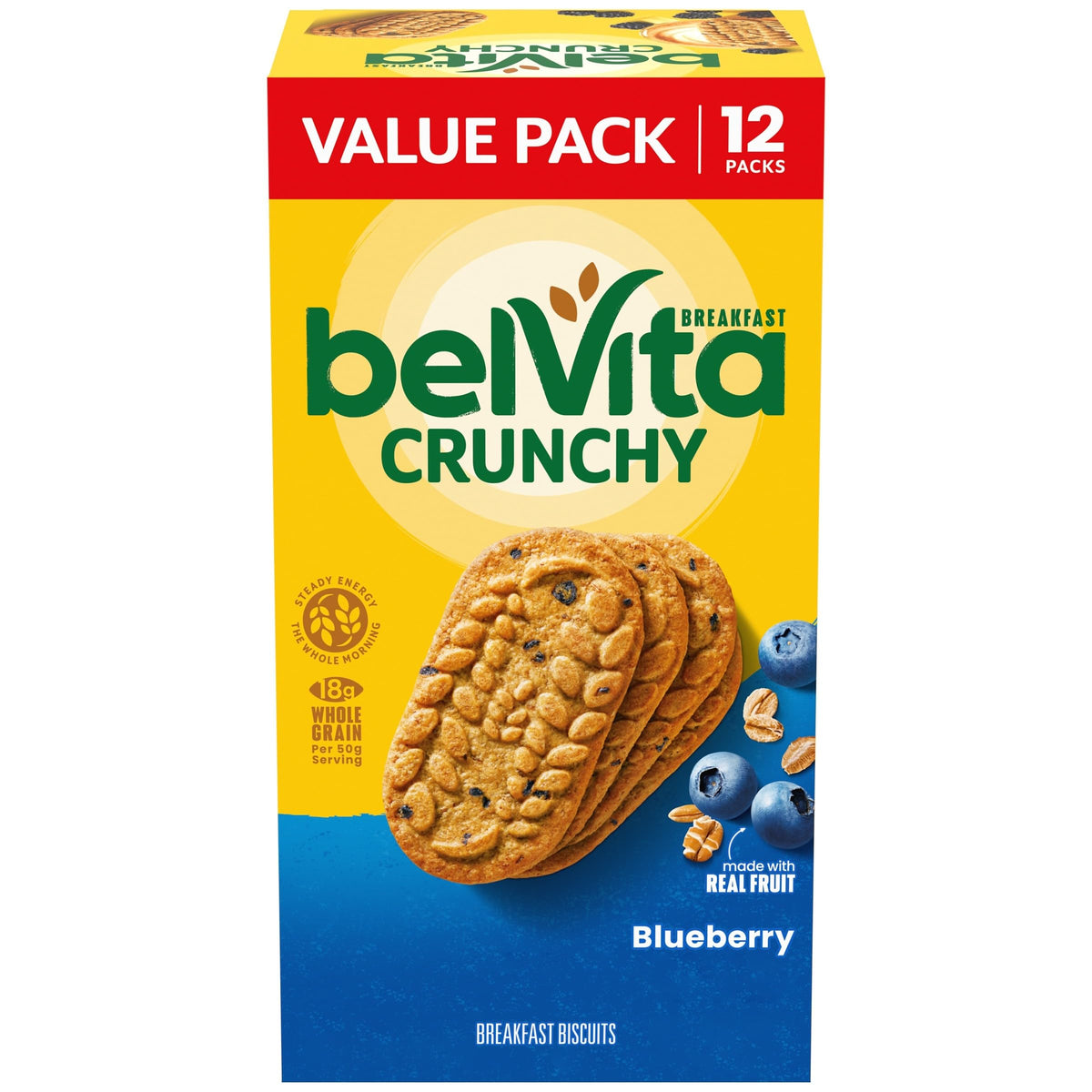 Belvita Blueberry Breakfast Biscuits box-pack for on-the-go mornings