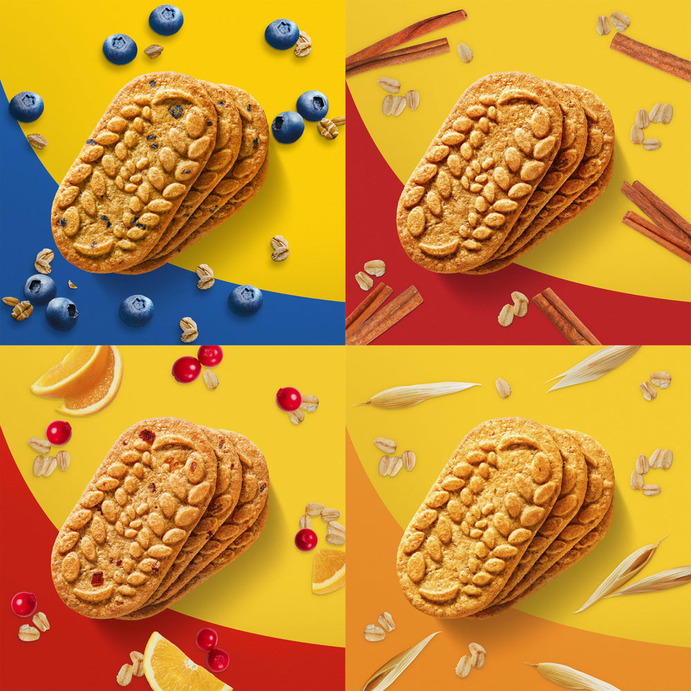 Belvita Breakfast Biscuits on-the-go image, convenient four-biscuit packs for travel