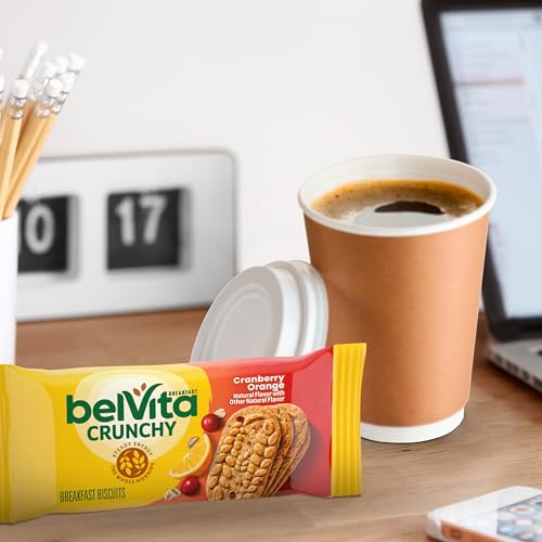 Belvita Cranberry Orange biscuits four per pack detail.