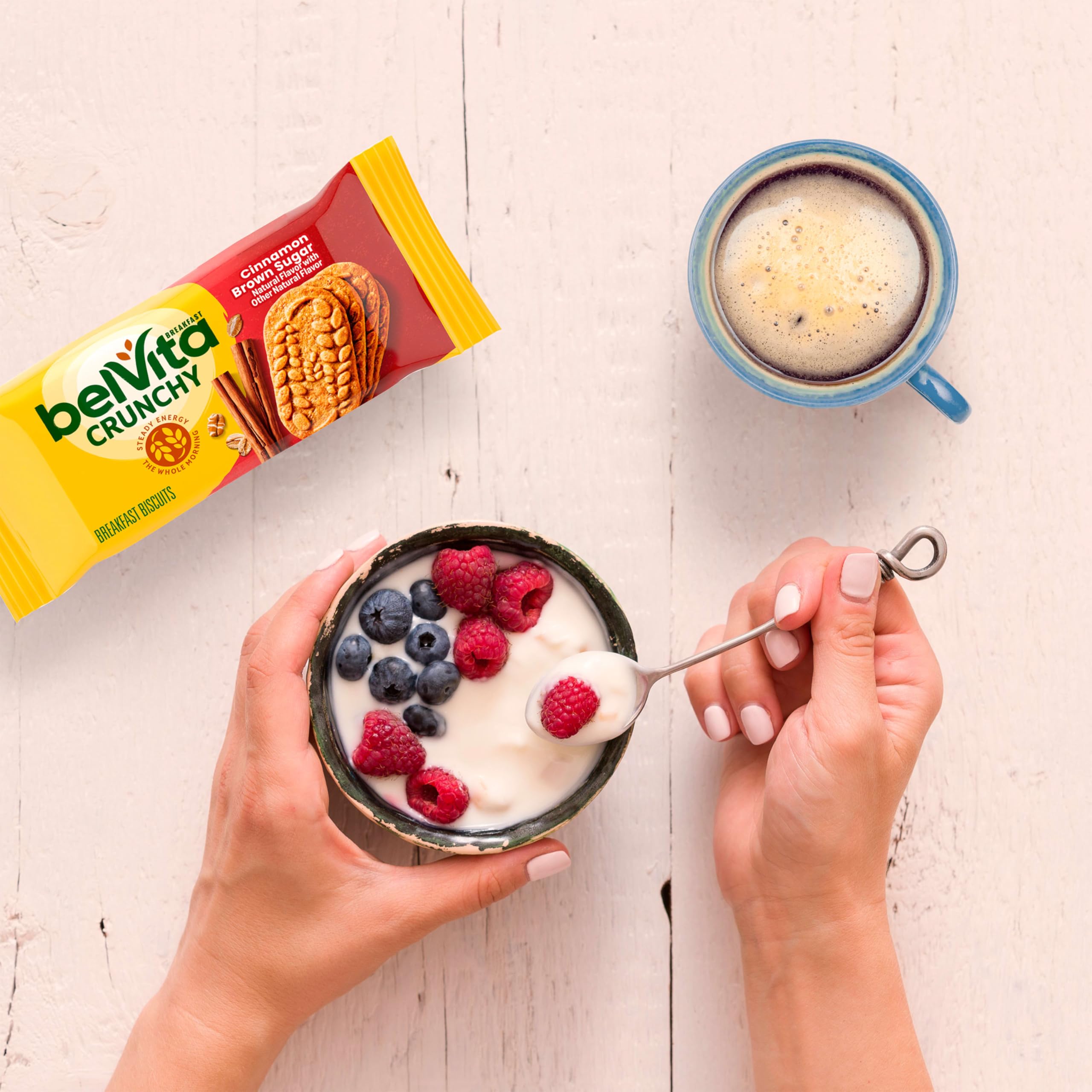 Belvita kosher and cholesterol-free biscuits suitable for everyday breakfasts.