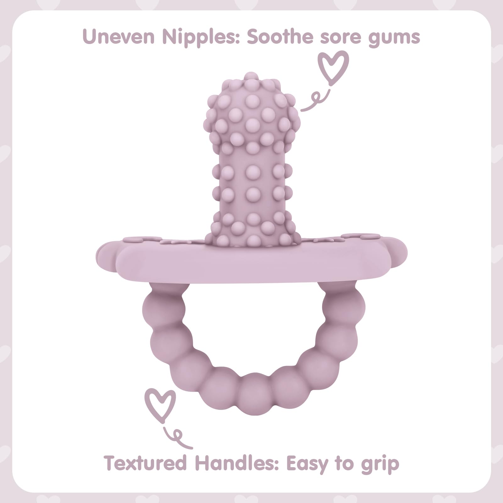 BEMEI silicone teether pacifier in green, easy-to-hold design for little hands.