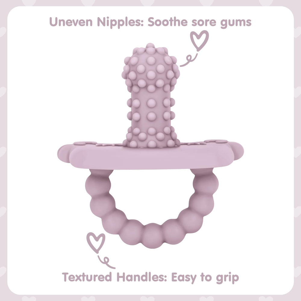 BEMEI silicone teether pacifier in green, easy-to-hold design for little hands.