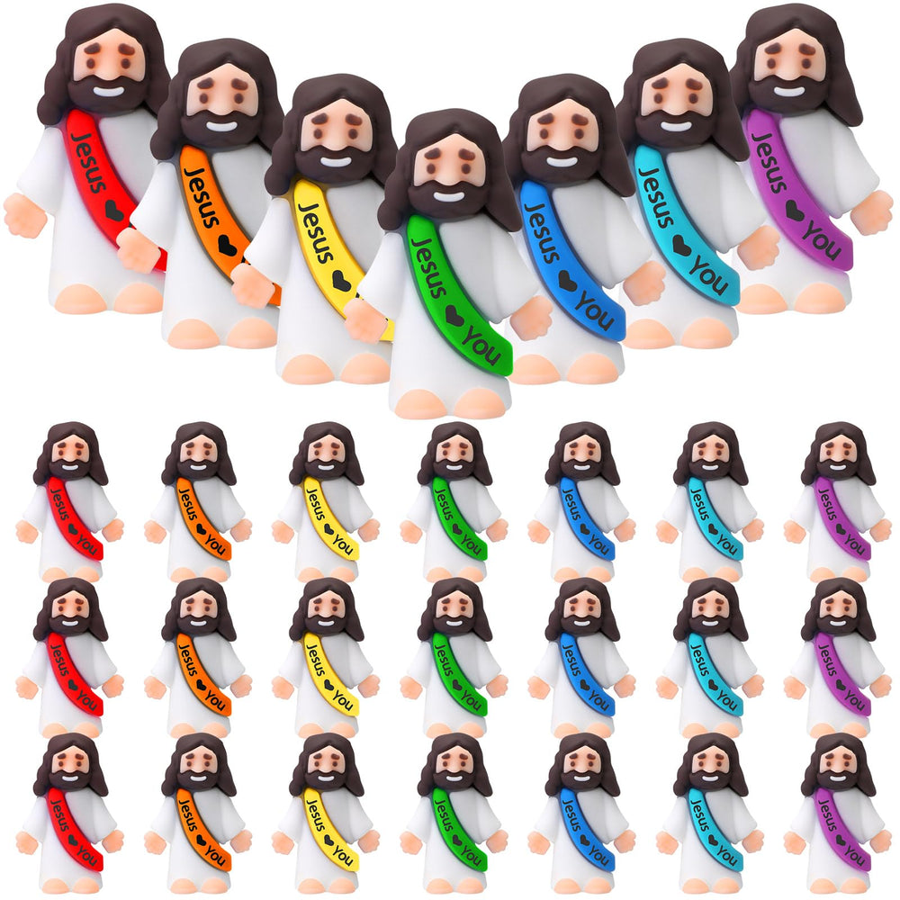Bememo rainbow-colored little Jesus figures for vibrant Easter decor
