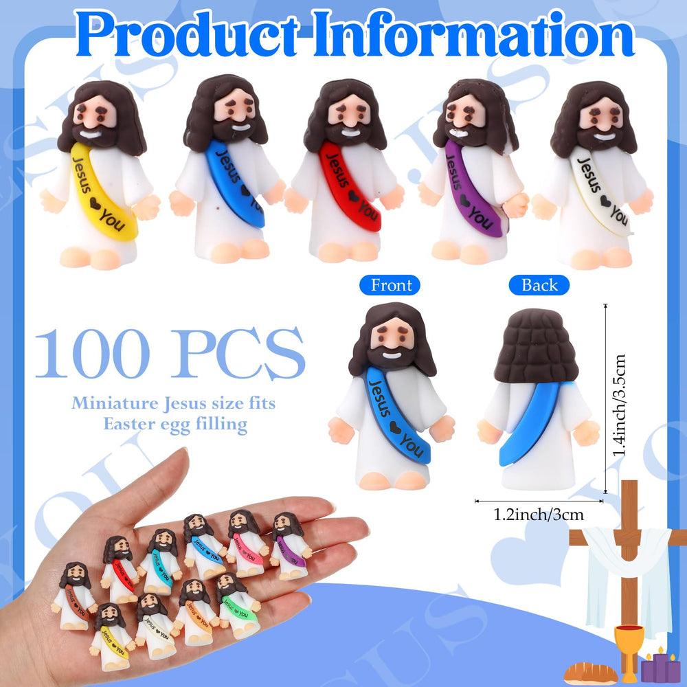 Bememo Jesus loves you figurines closeup showing smooth rubber texture.