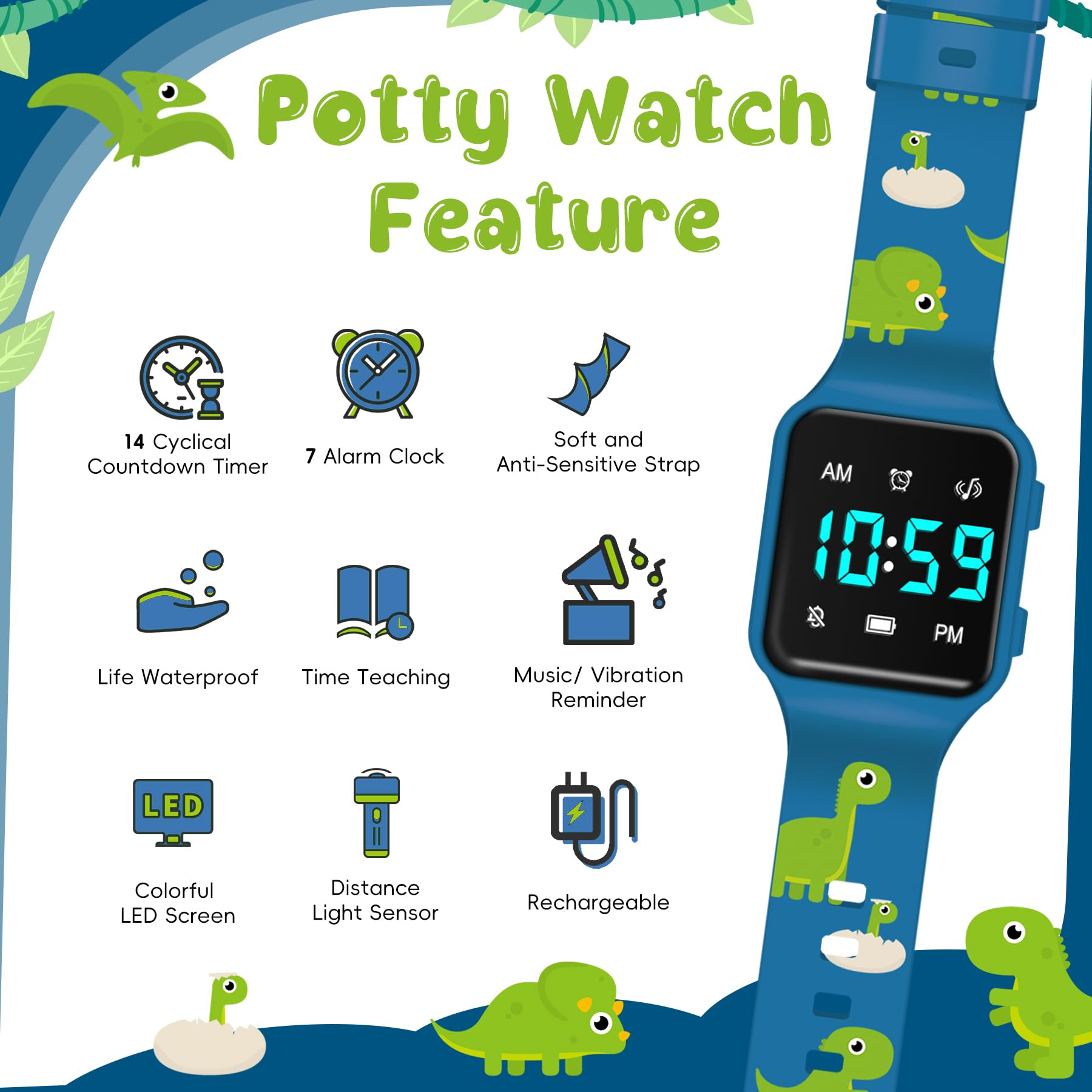 BEN NEVIS Potty Training Watch music and vibration reminders for gentle prompts.