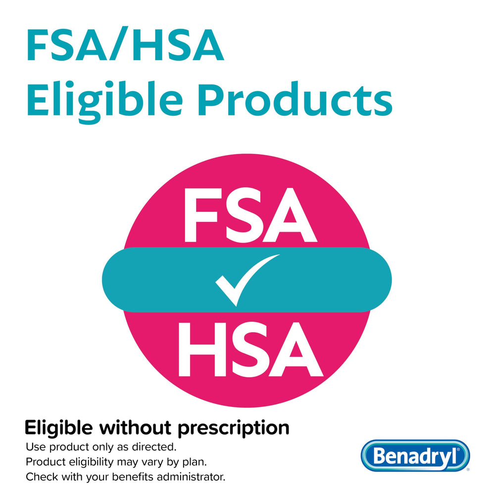 Benadryl 2% diphenhydramine label close-up emphasizing active ingredient.