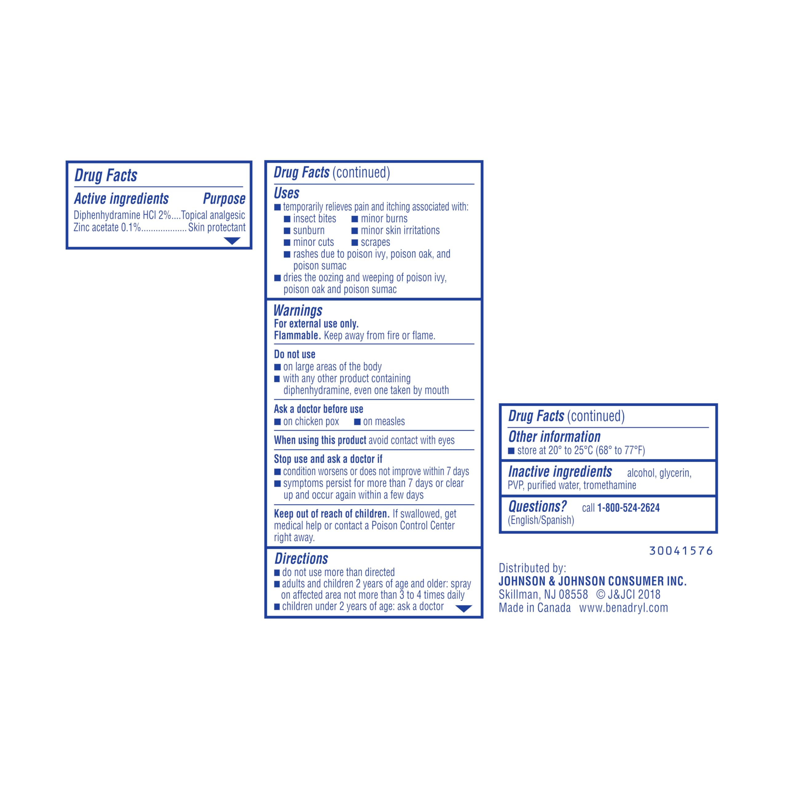 Benadryl itch relief spray on skin during outdoor use to soothe irritation.