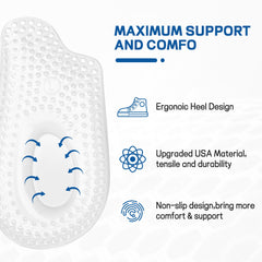 BENAYO gel heel cushion supports natural foot curves for daily relief.
