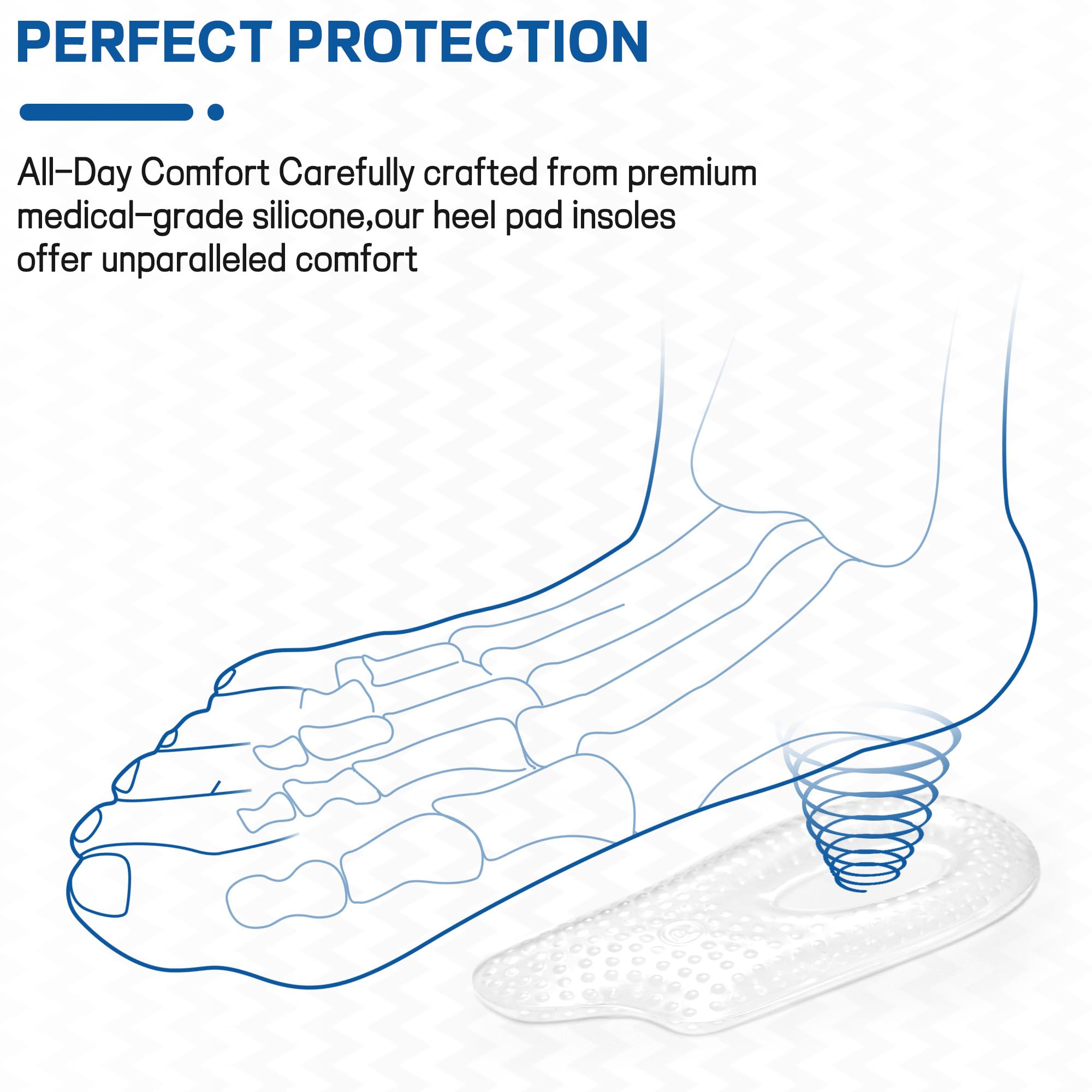 BENAYO memory gel insoles absorb pressure for long walks and hikes.
