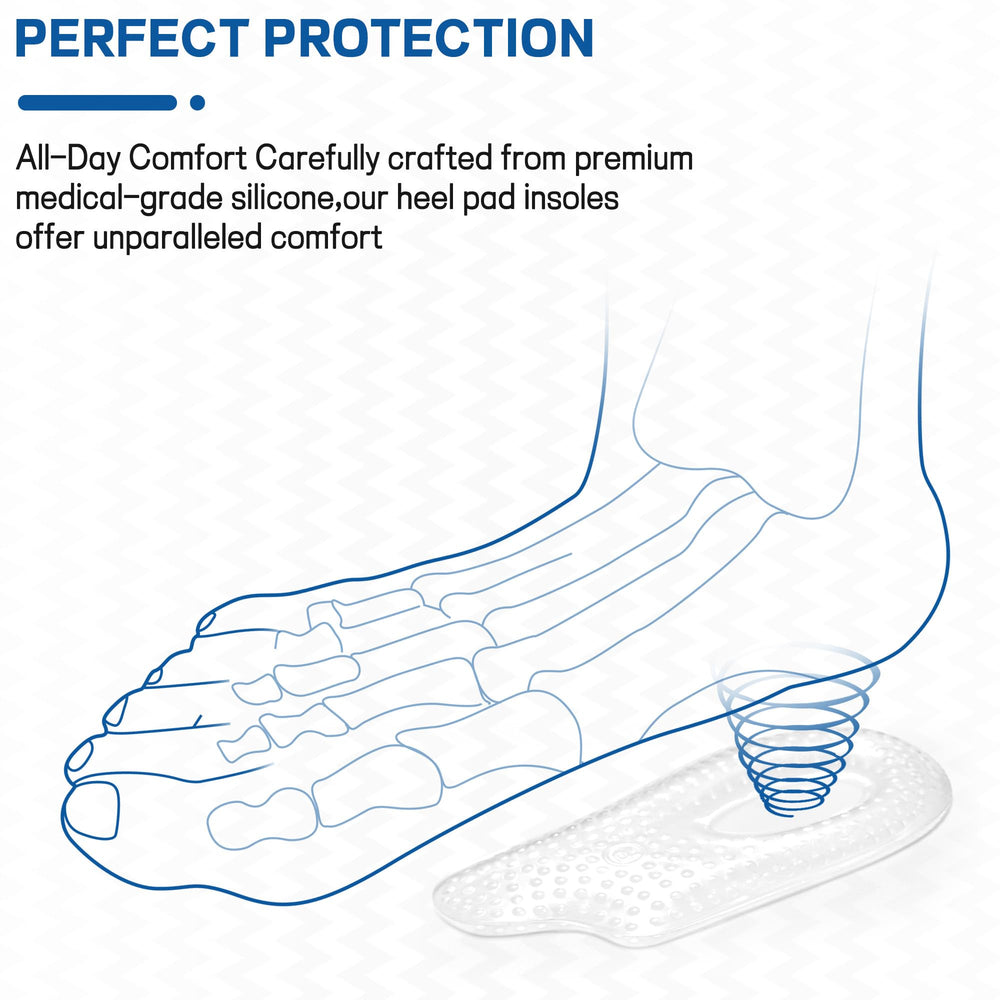 BENAYO memory gel insoles absorb pressure for long walks and hikes.