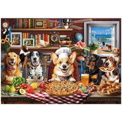 BenBen 500-piece dog puzzle featuring the Dogs Dinner Party scene for family fun