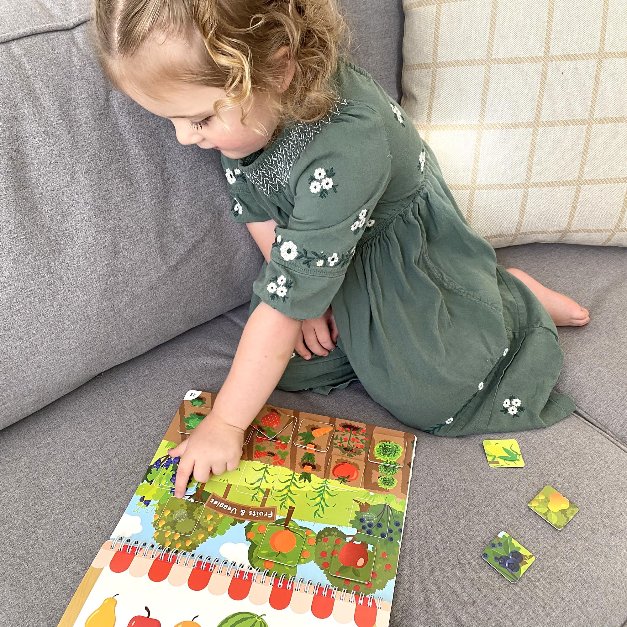 BenBen Busy Book features diverse categories like numbers and alphabet for foundational skills.