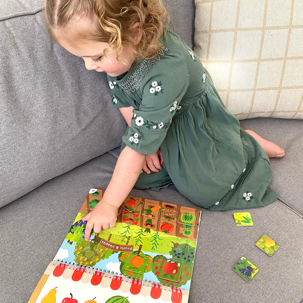 BenBen Busy Book features diverse categories like numbers and alphabet for foundational skills.