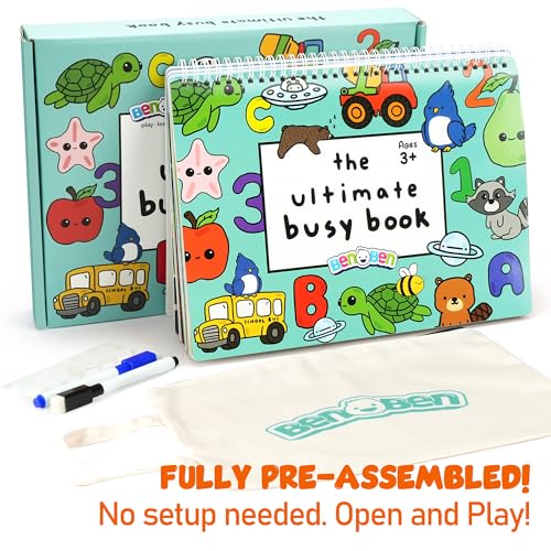 BenBen Busy Book includes pages on emotions and body parts for social learning.
