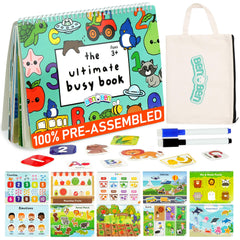 BenBen Busy Book page overview demonstrates 30 activities for preschool learning.