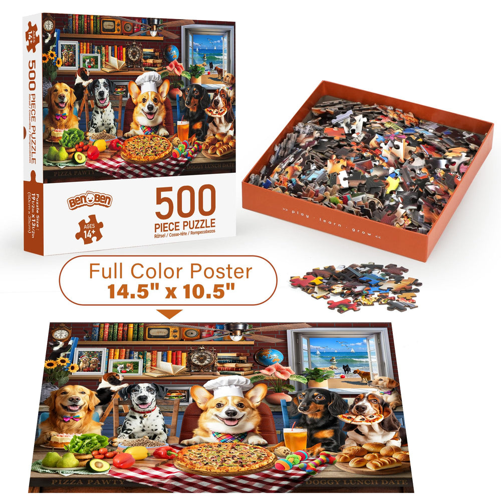 BenBen reference poster guides easier assembly of the dog puzzle